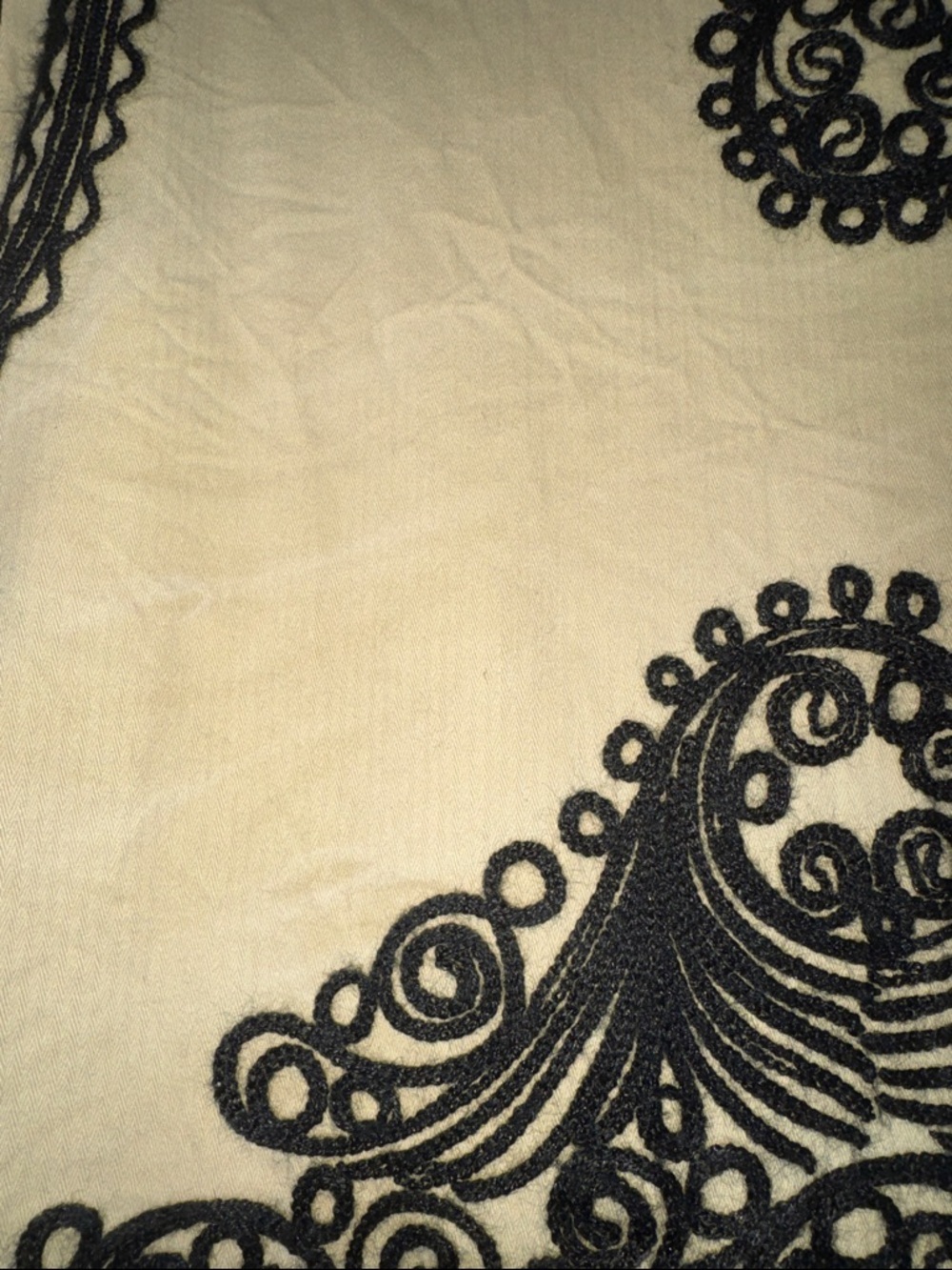 Free People Black & Tan Boho Embroidered Stitch Quills jacket Size Medium - Picture 10 of 10